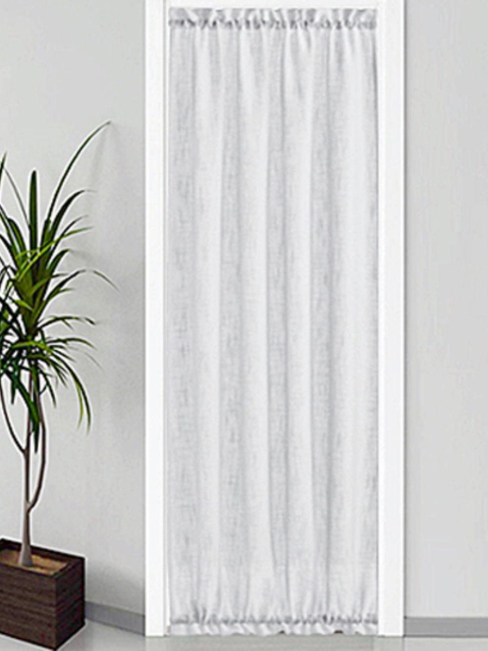 White Sidelight French Door Panel Curtain Linen Look Slub 72" x 30"